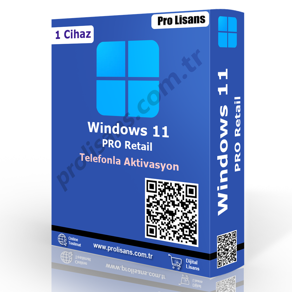 Windows 11 Pro Lisans (Retail Telefonla Aktivasyon)